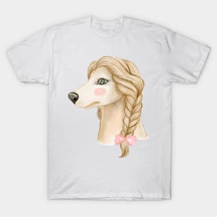 Cute Dog Afghan Hound Hair T-Shirt